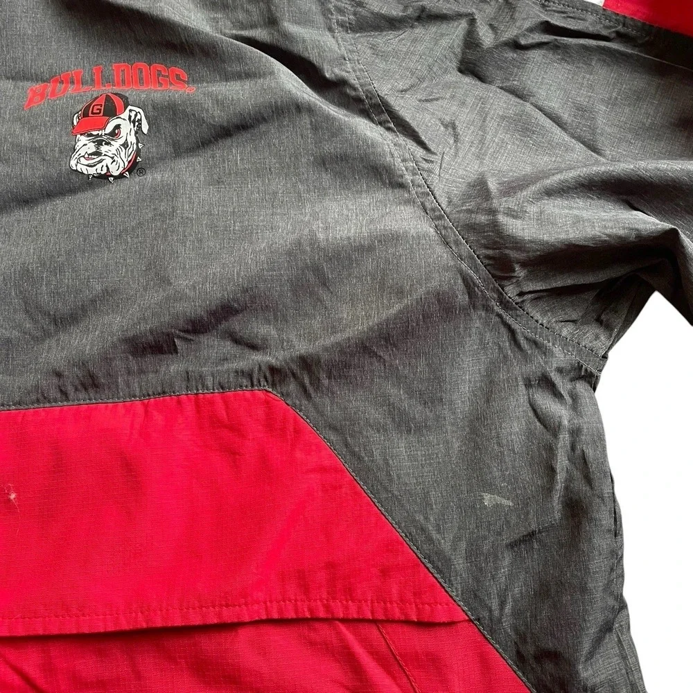Georgia Bulldogs Windbreaker‎ Jacket Mens Large College NCAA Football Hooded Red